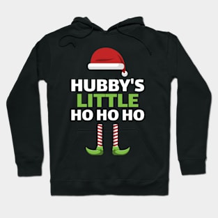 Husband's Little Ho Ho Ho, Striped Leggings, Christmas Hats, Husband and Wife Comedy Hoodie